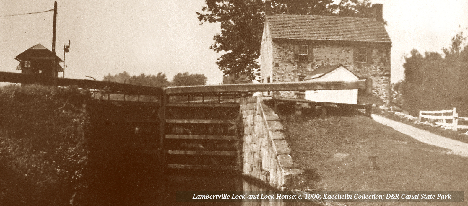 Lambertville Lock & Lock House, c 1900, KaechelinColl_DRCanalSP
