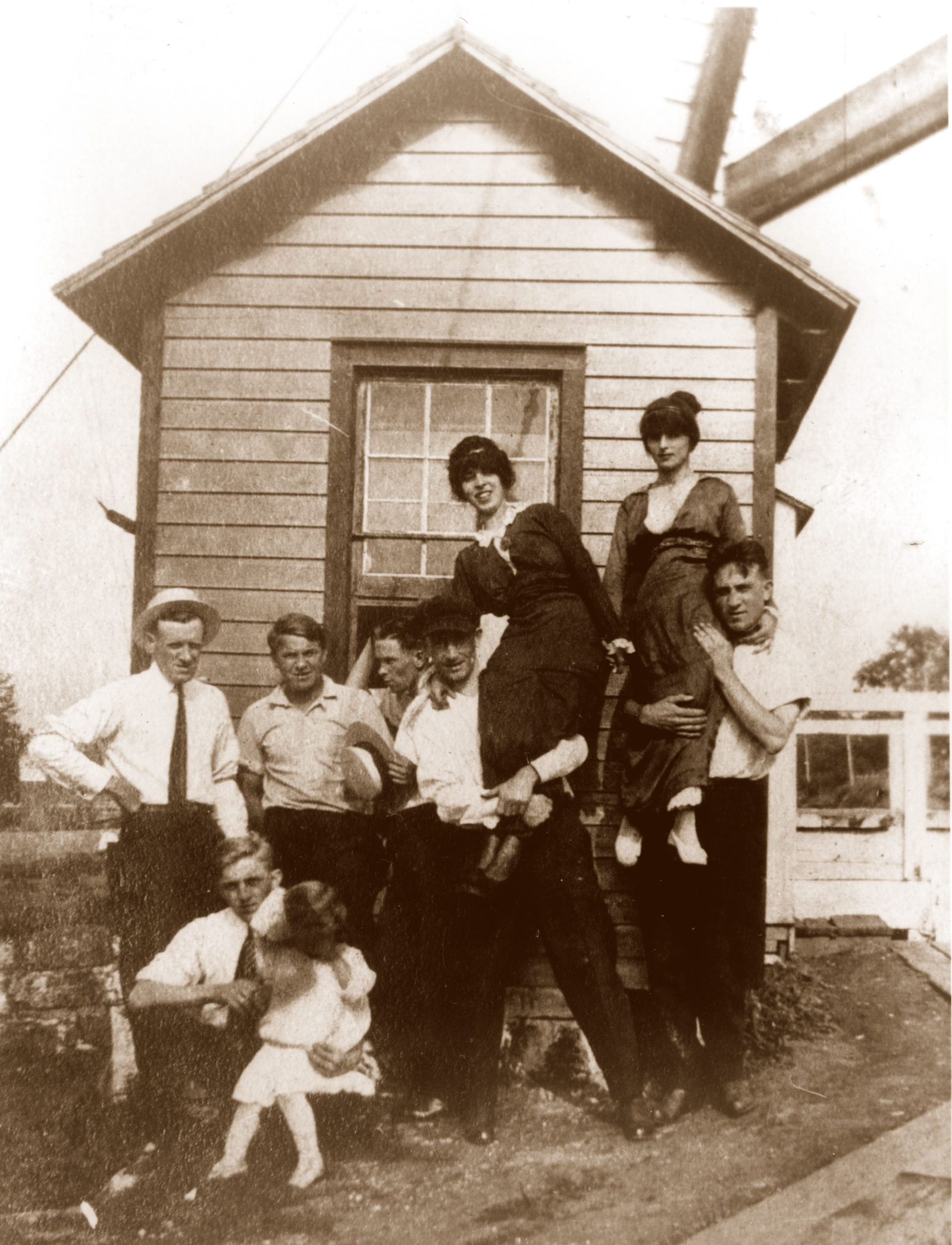 The McCabes at the Landing Lane Bridge Tender's Station; c. 1910