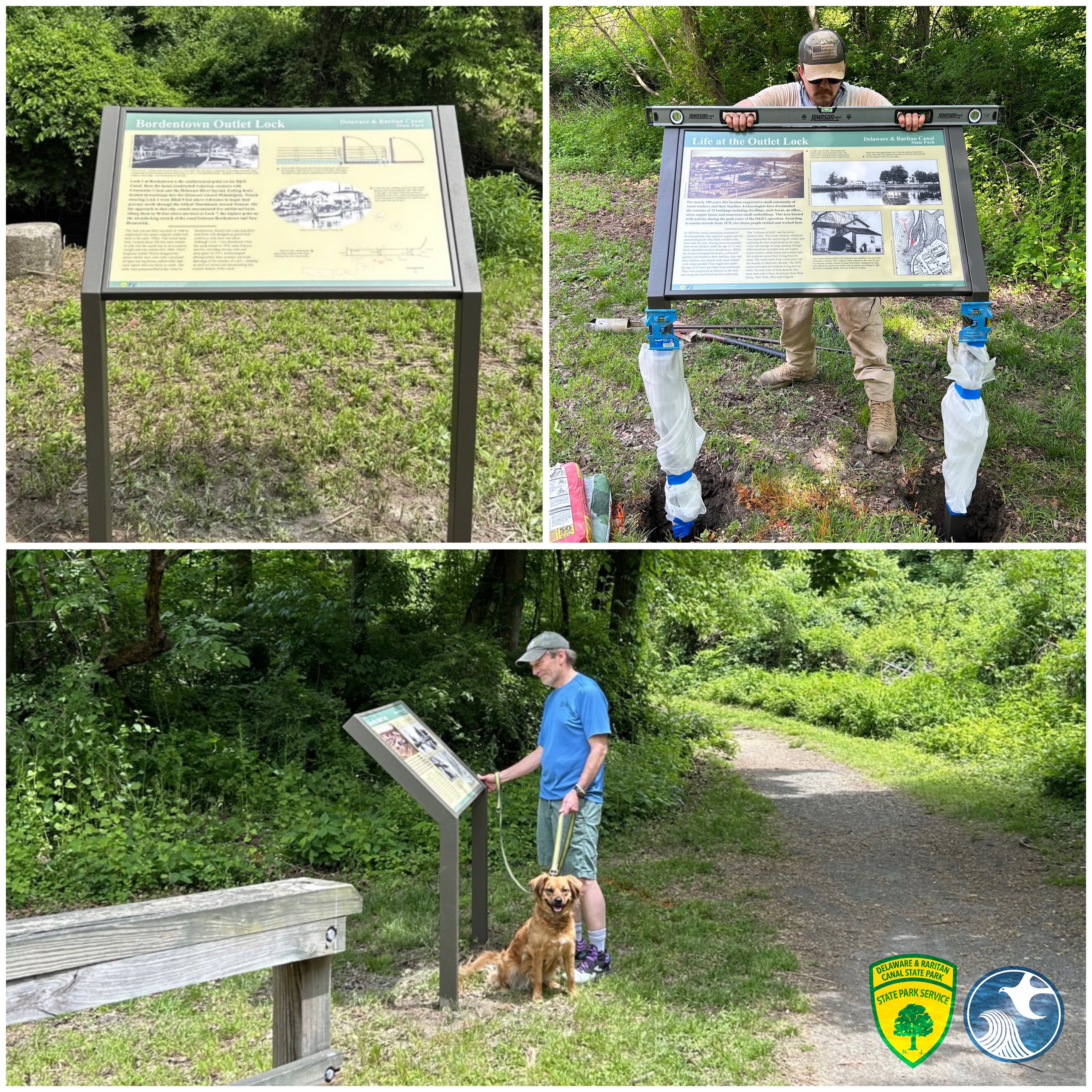 New interpretive waysides installed at the Bordentown Outlet Locks; May 2023
