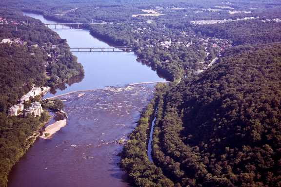 Aerial View of Lambertville & The Delaware River